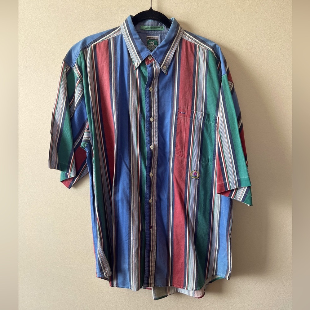 McIntosh & Seymour World Soccer Rugby Gear Shirt Men’s‎ XL Stripes Button Down